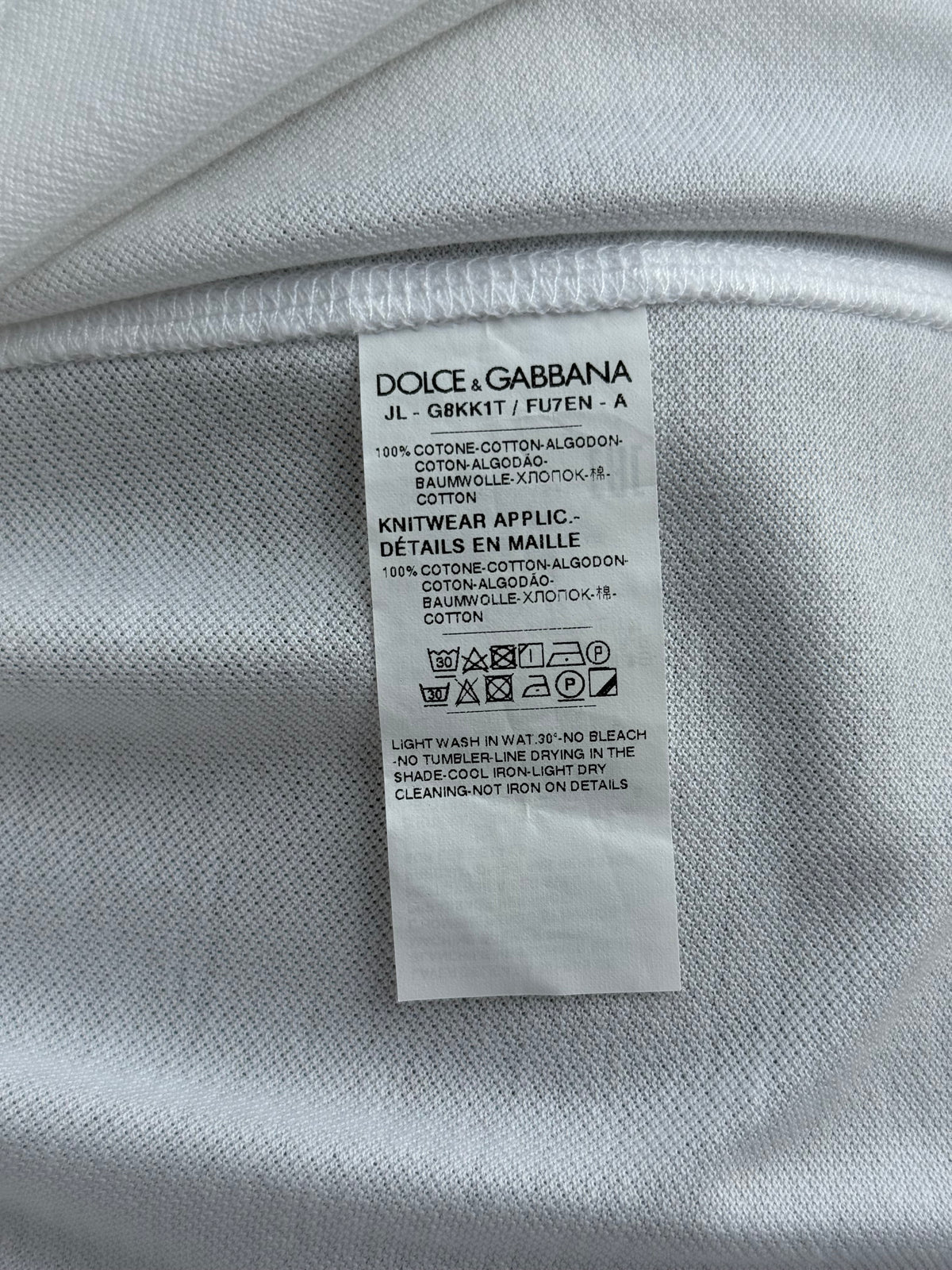 Dolce & Gabbana White Pique Polo-Shirt