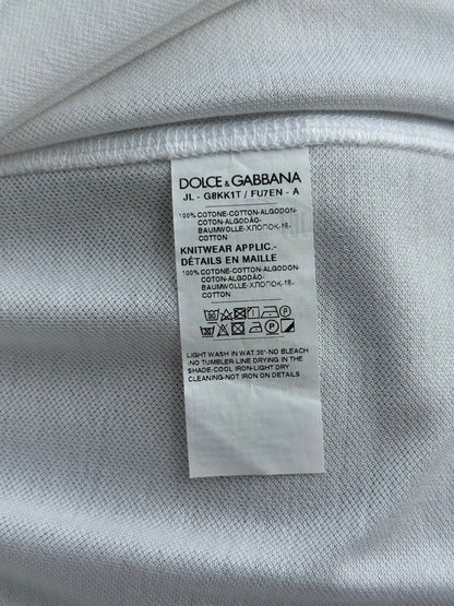 Dolce & Gabbana White Pique Polo-Shirt