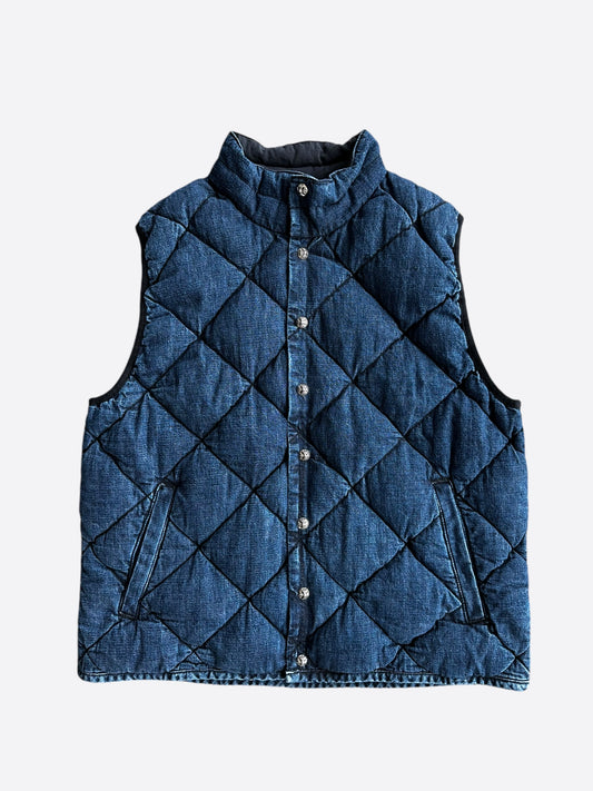 Chrome Hearts Blue Quilted Denim Vest