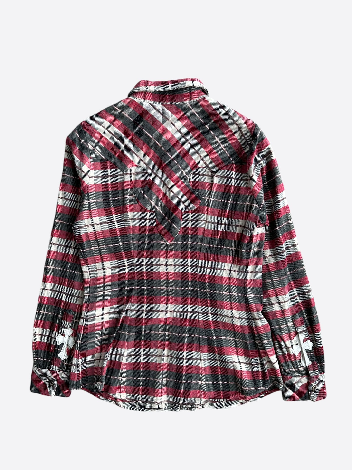 Chrome Hearts Red Plaid Cross Patch Flannel