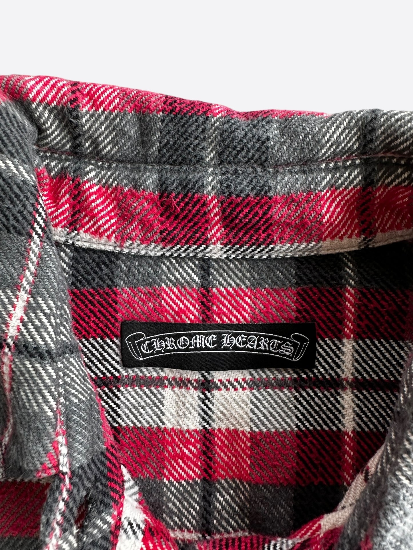 Chrome Hearts Red Plaid Cross Patch Flannel