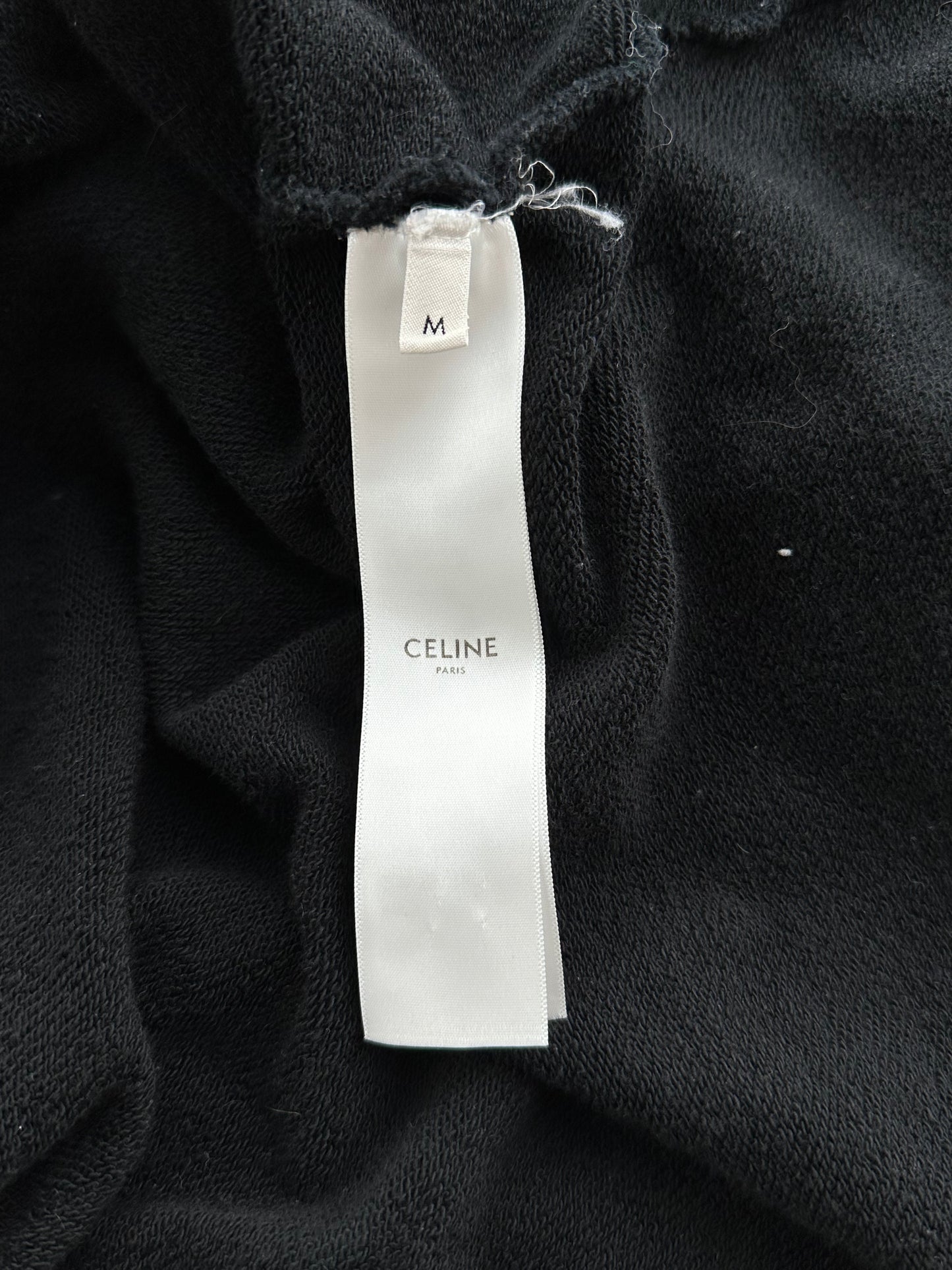 Celine Black & White Hood Logo Zip Up Hoodie