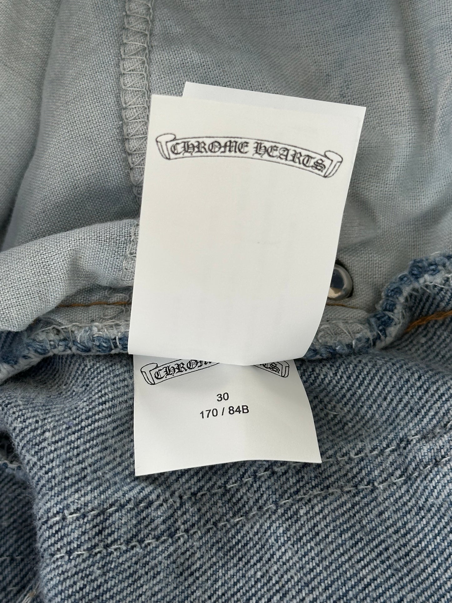 Chrome Hearts Levis Blue & Black Cross Patch Jeans