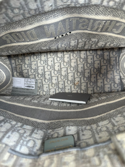 Dior Beige & Grey Oblique Medium Book Tote