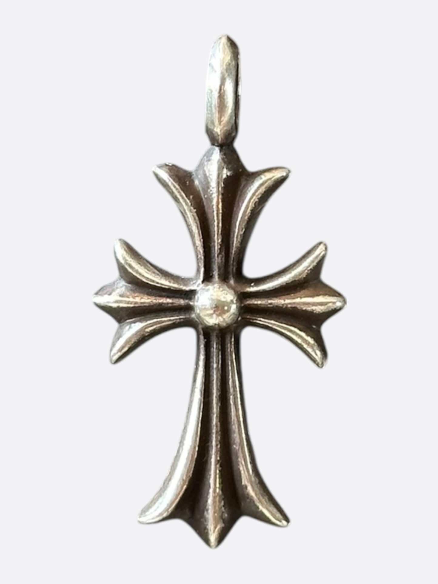 Chrome Hearts Silver & Diamond Tiny Cross Pendant