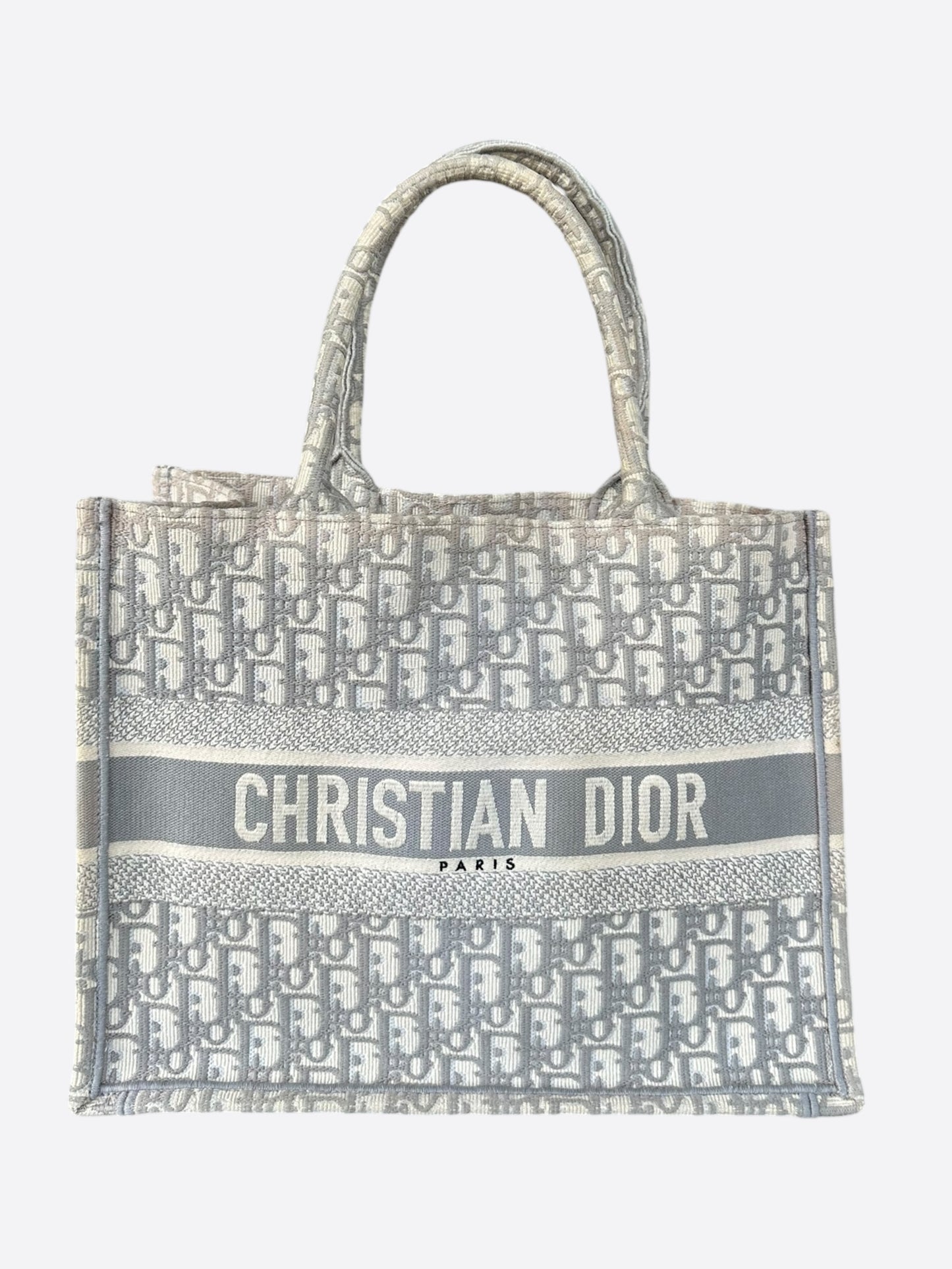 Dior Beige & Grey Oblique Medium Book Tote