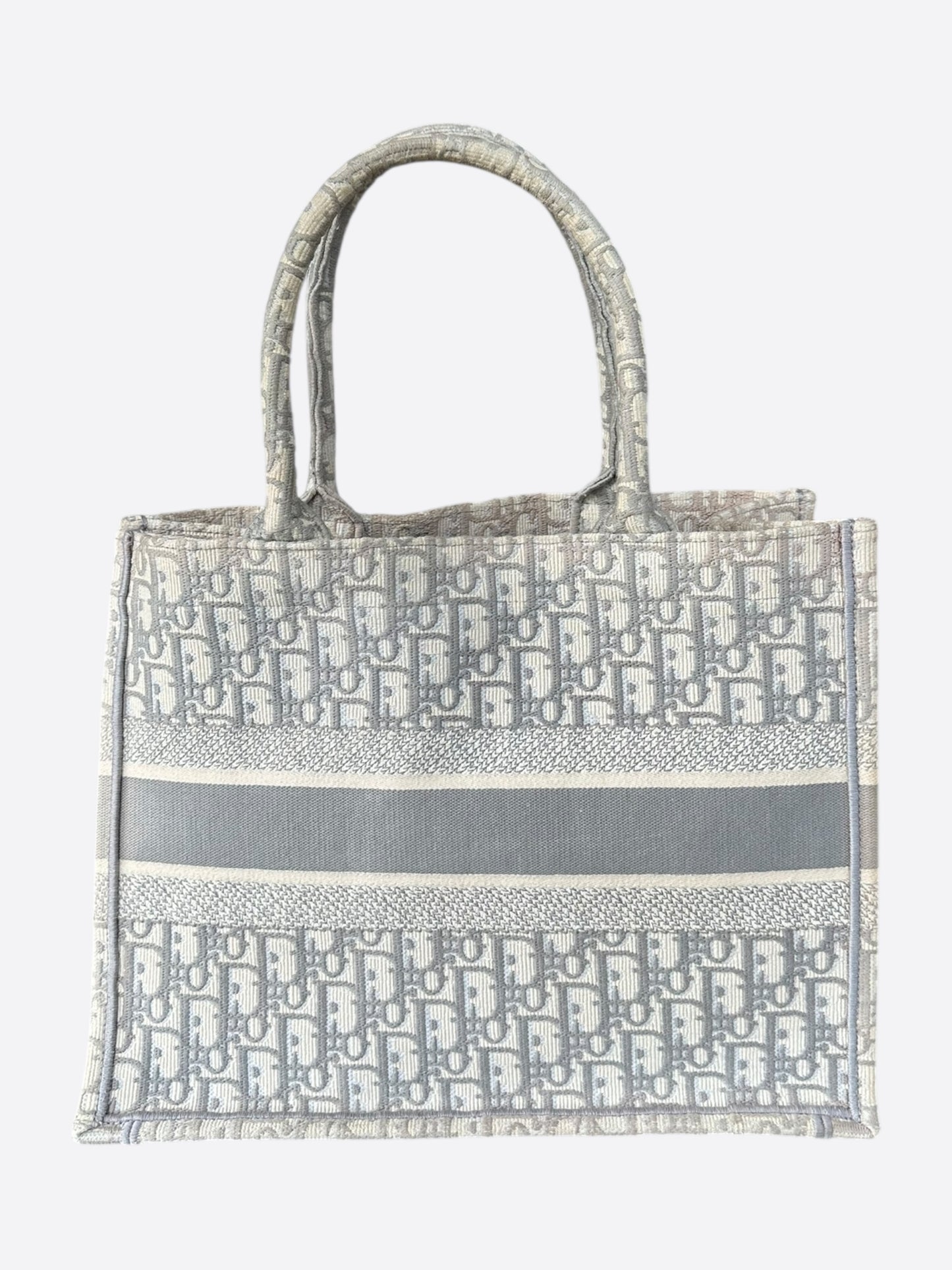 Dior Beige & Grey Oblique Medium Book Tote