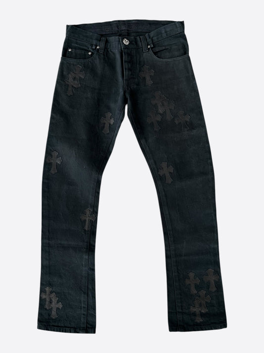 Chrome Hearts Black Cross Patch Jeans
