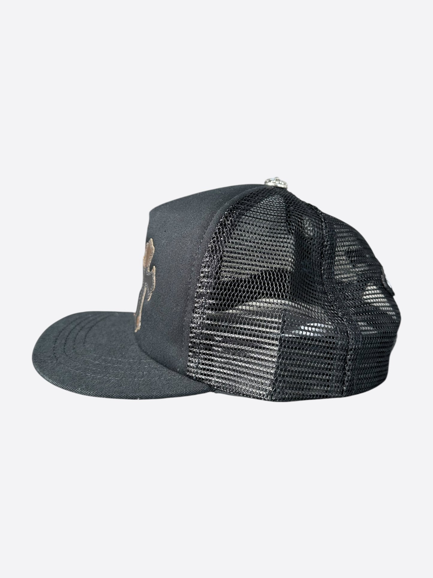 Chrome Hearts Black & Camouflage Triple Cross Patch Trucker Hat
