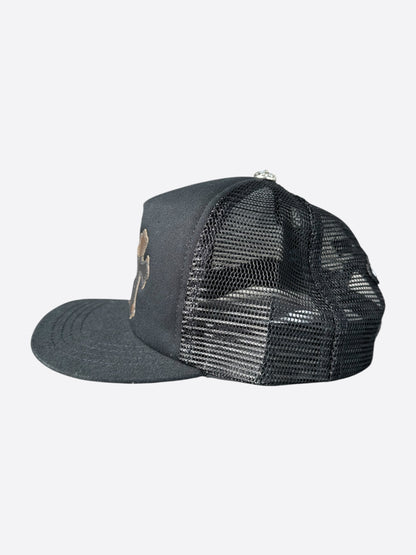 Chrome Hearts Black & Camouflage Triple Cross Patch Trucker Hat