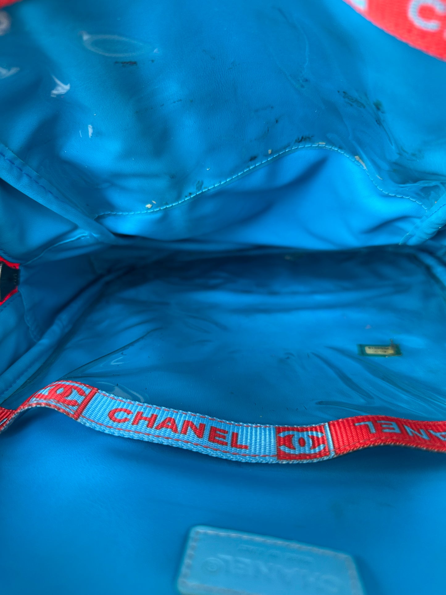 Chanel Blue & Orange CC Logo Backpack
