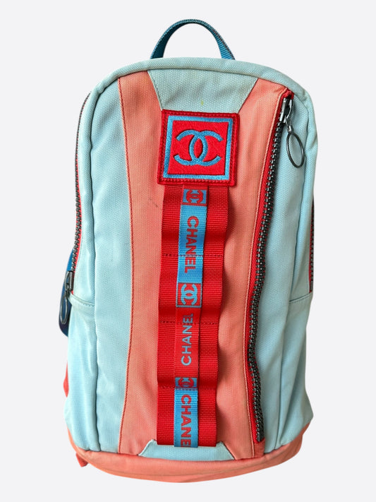 Chanel Blue & Orange CC Logo Backpack