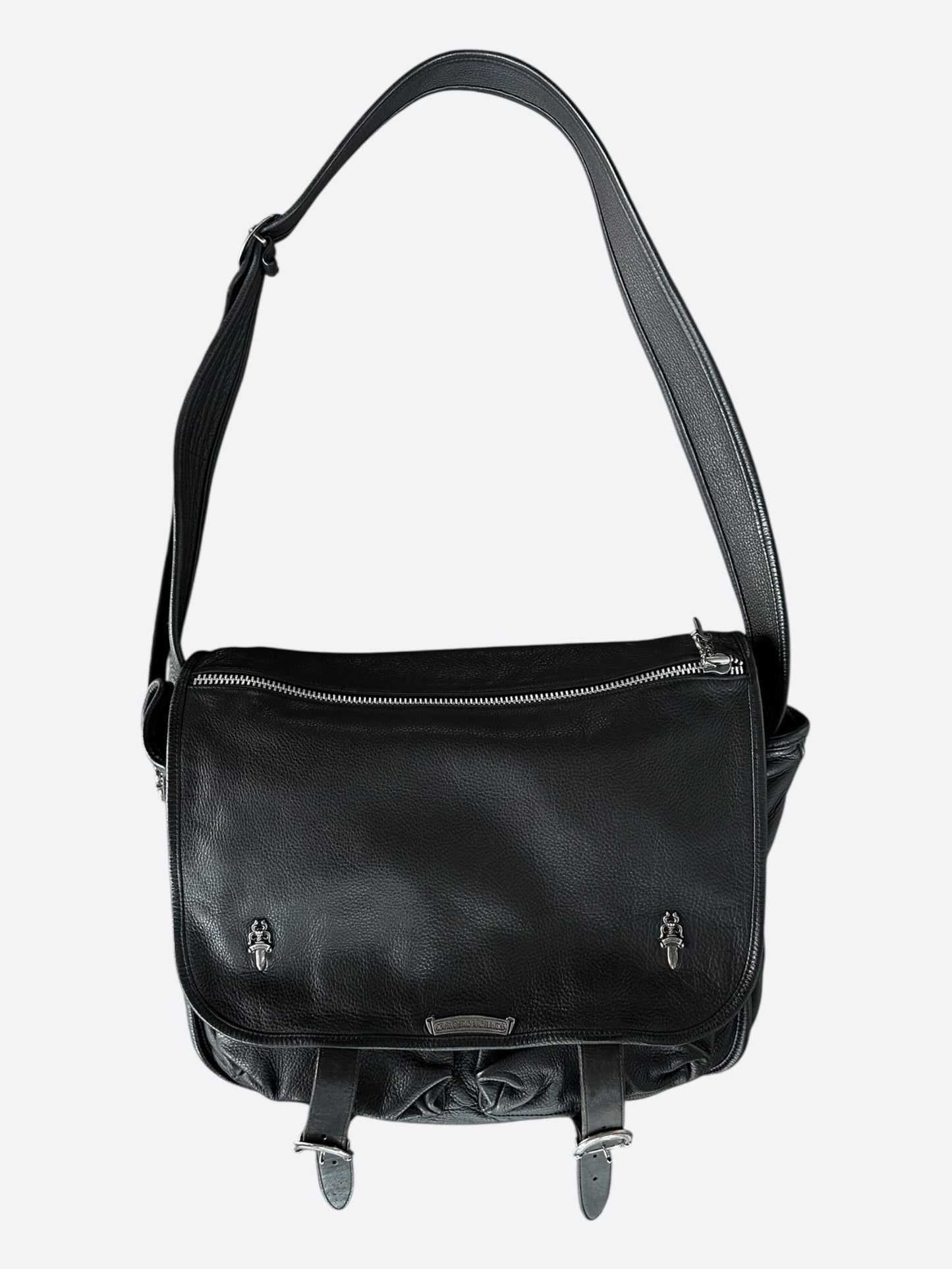 Chrome Hearts Black & Silver Dagger Gunslinger Messenger Bag
