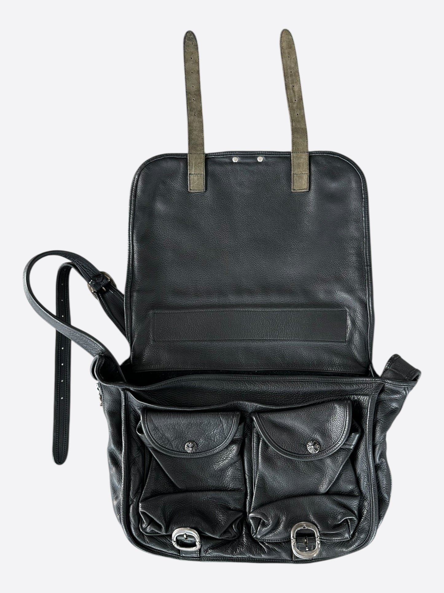Chrome Hearts Black & Silver Dagger Gunslinger Messenger Bag