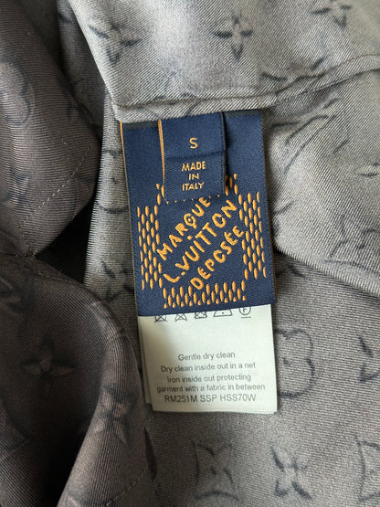 Louis Vuitton Brown Monogram Silk Button Up Shirt