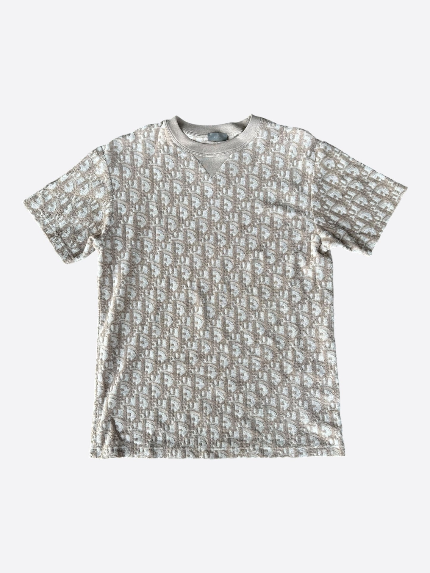 Dior Beige & White Oblique Towel T-Shirt