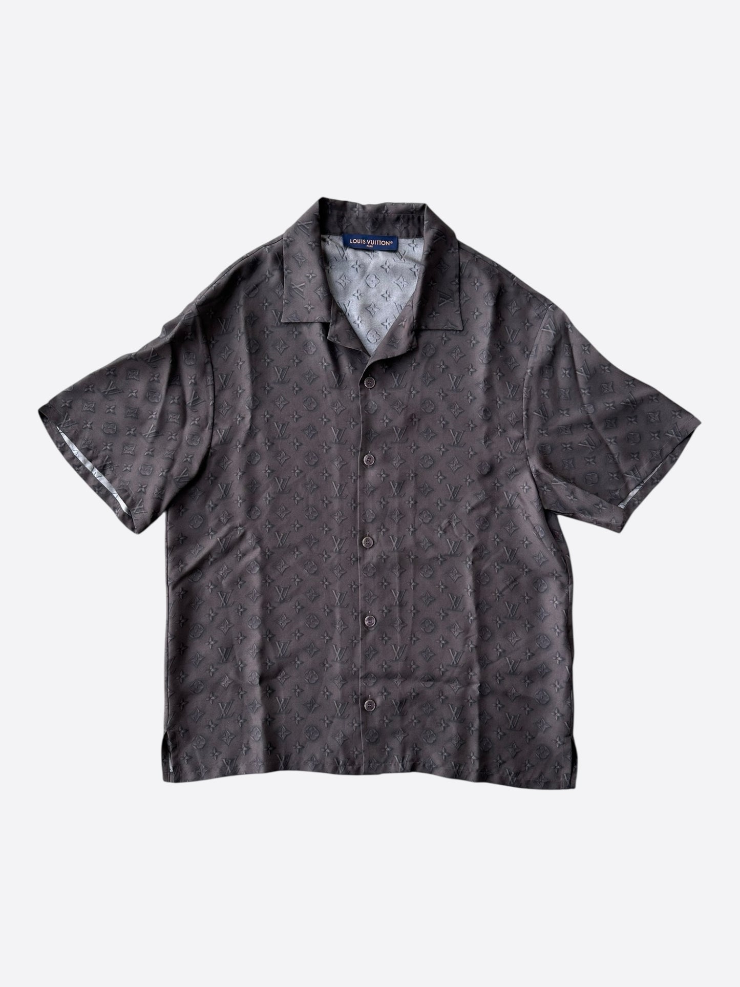 Louis Vuitton Brown Monogram Silk Button Up Shirt