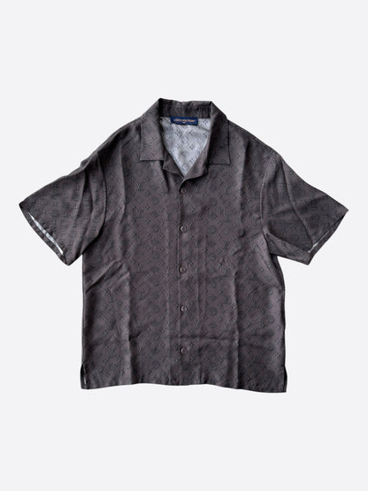 Louis Vuitton Brown Monogram Silk Button Up Shirt