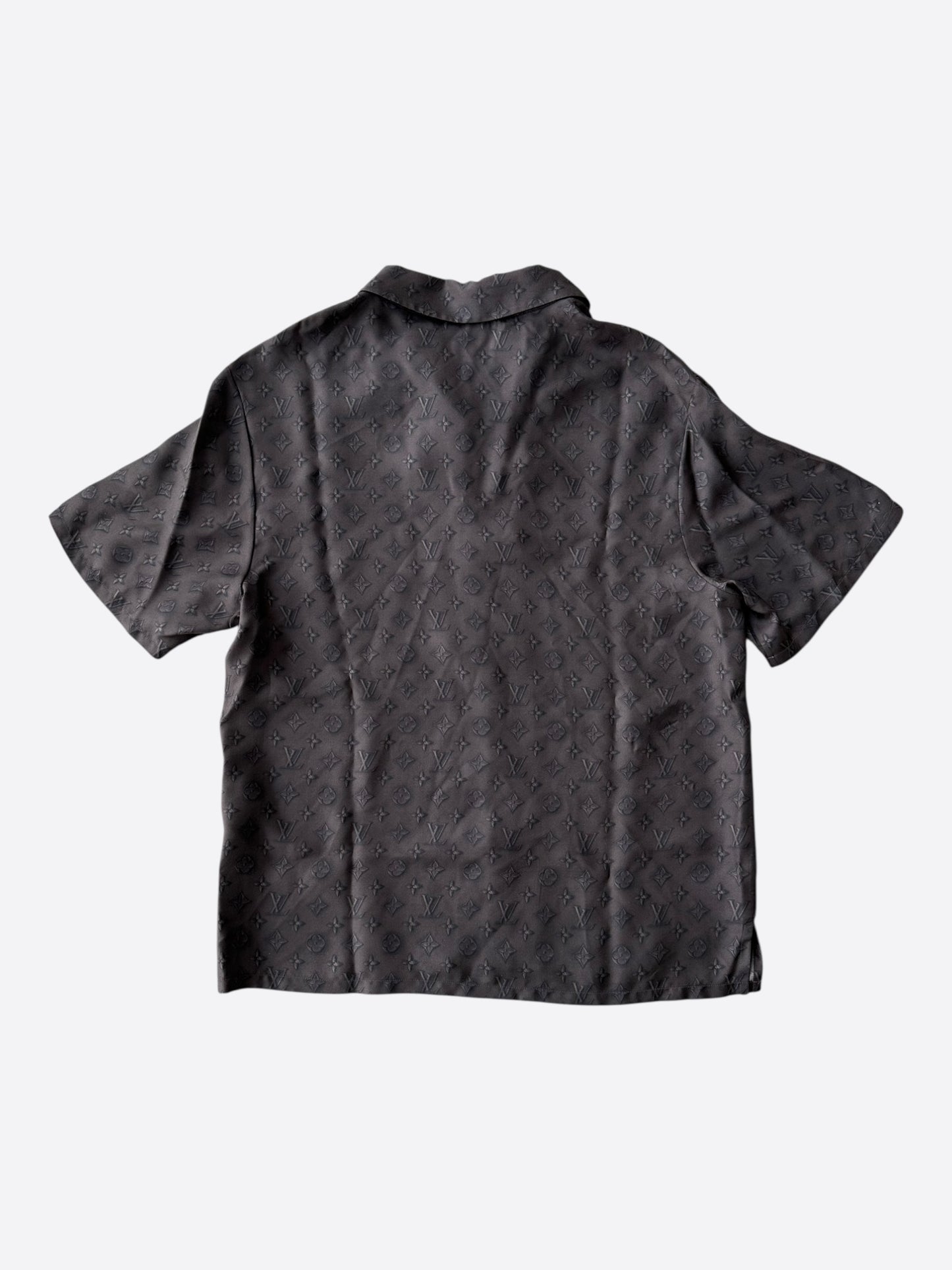 Louis Vuitton Brown Monogram Silk Button Up Shirt