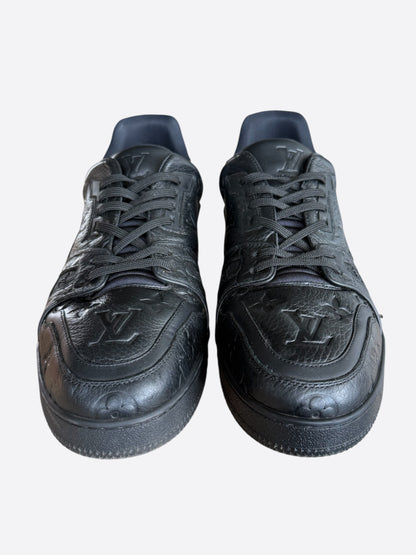Louis Vuitton Black Embossed Monogram Taurillon Trainers