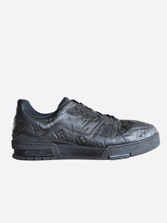 Louis Vuitton Black Embossed Monogram Taurillon Trainers