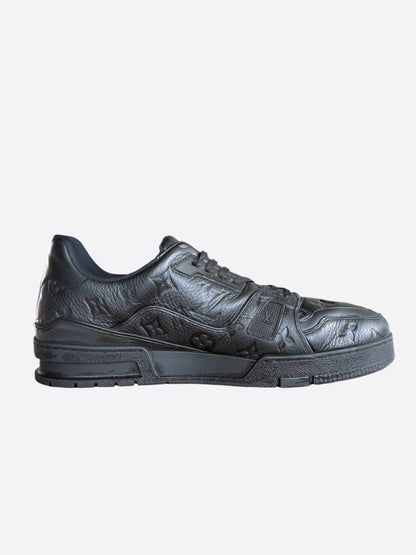 Louis Vuitton Black Embossed Monogram Taurillon Trainers