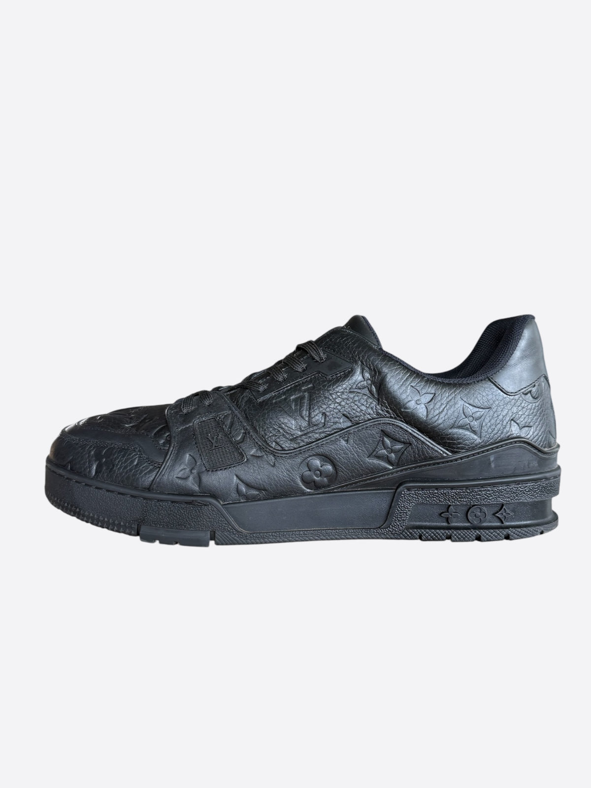 Louis Vuitton Black Embossed Monogram Taurillon Trainers