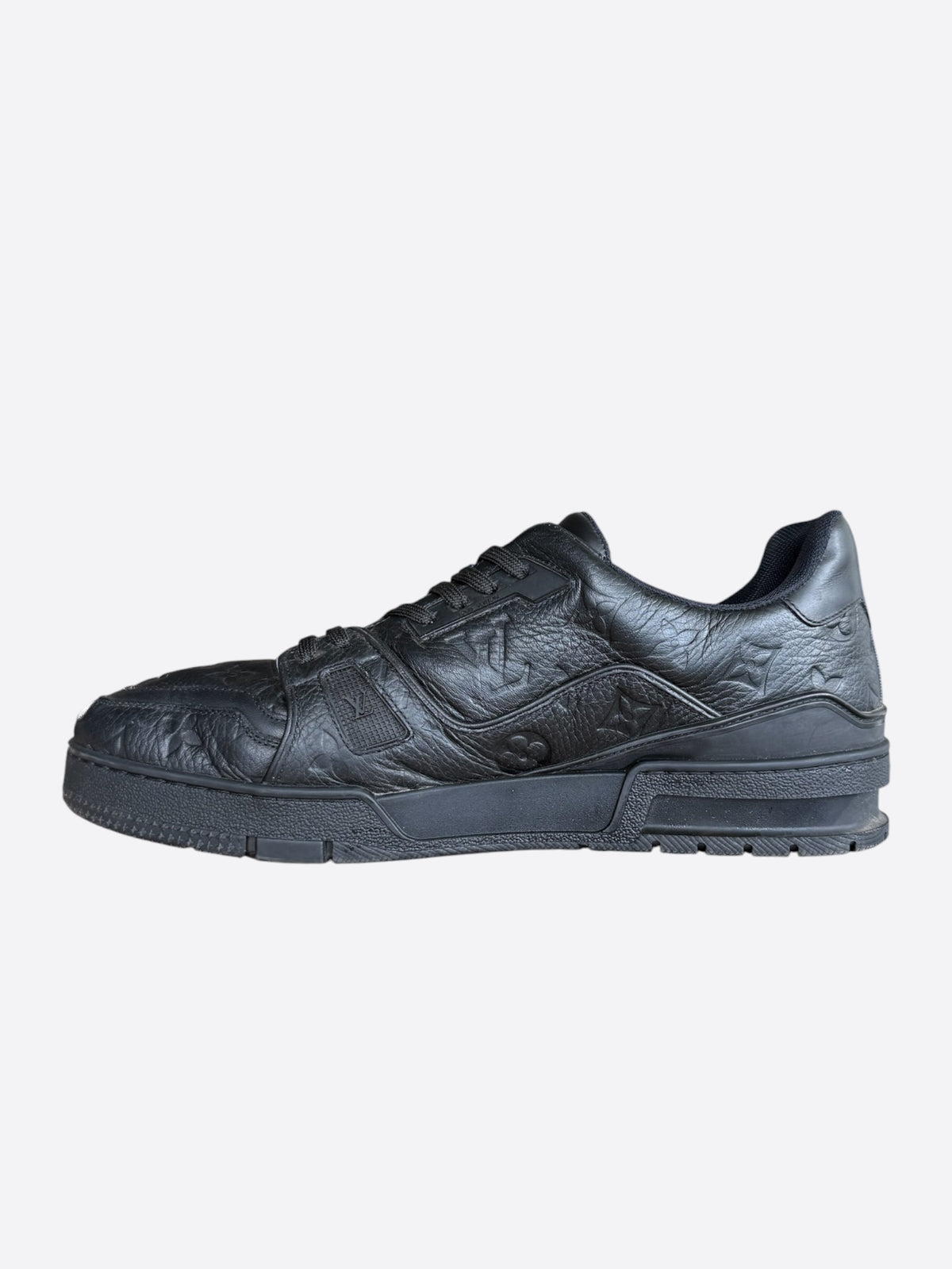 Louis Vuitton Black Embossed Monogram Taurillon Trainers