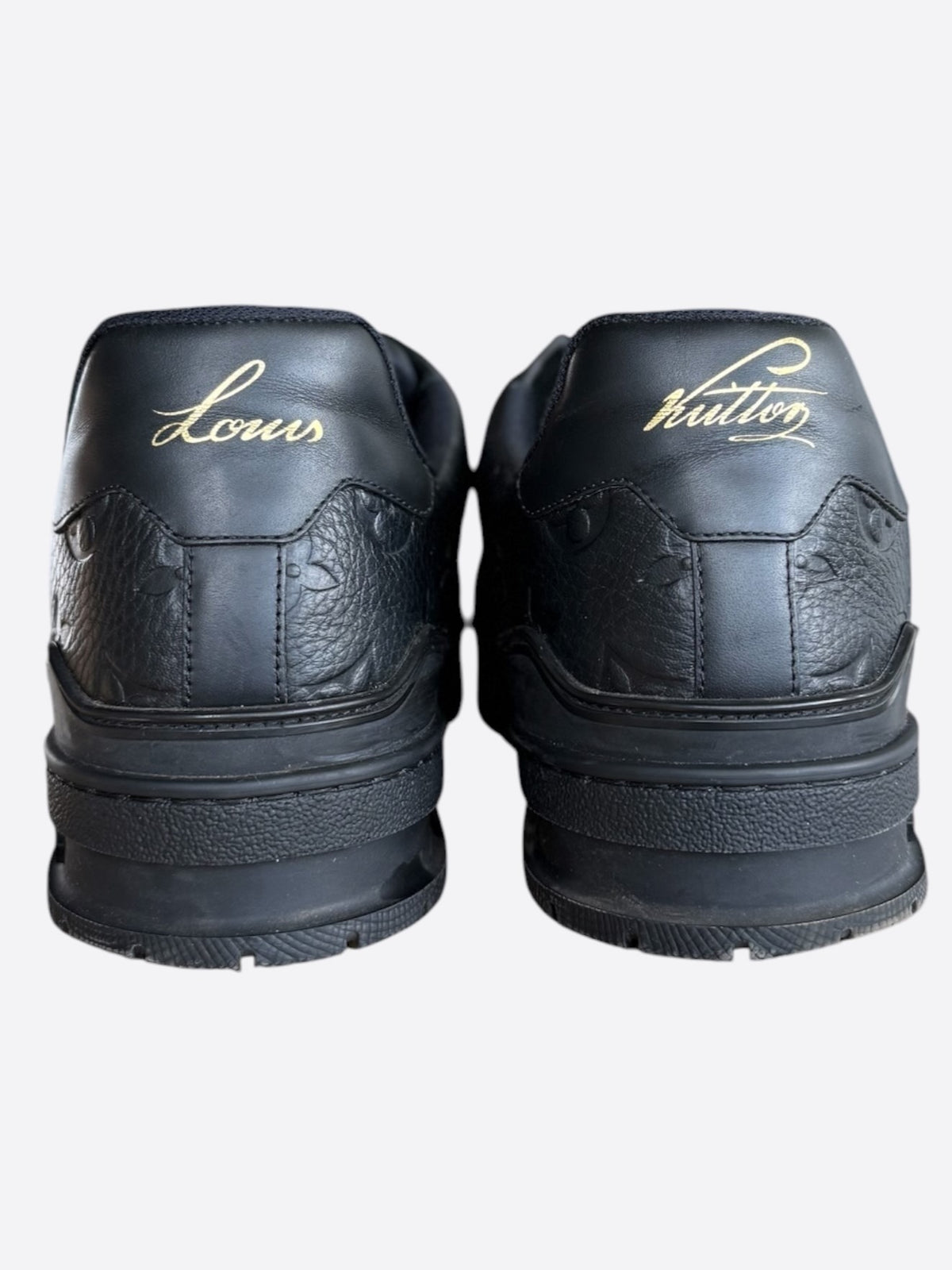 Louis Vuitton Black Embossed Monogram Taurillon Trainers