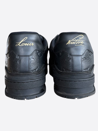 Louis Vuitton Black Embossed Monogram Taurillon Trainers