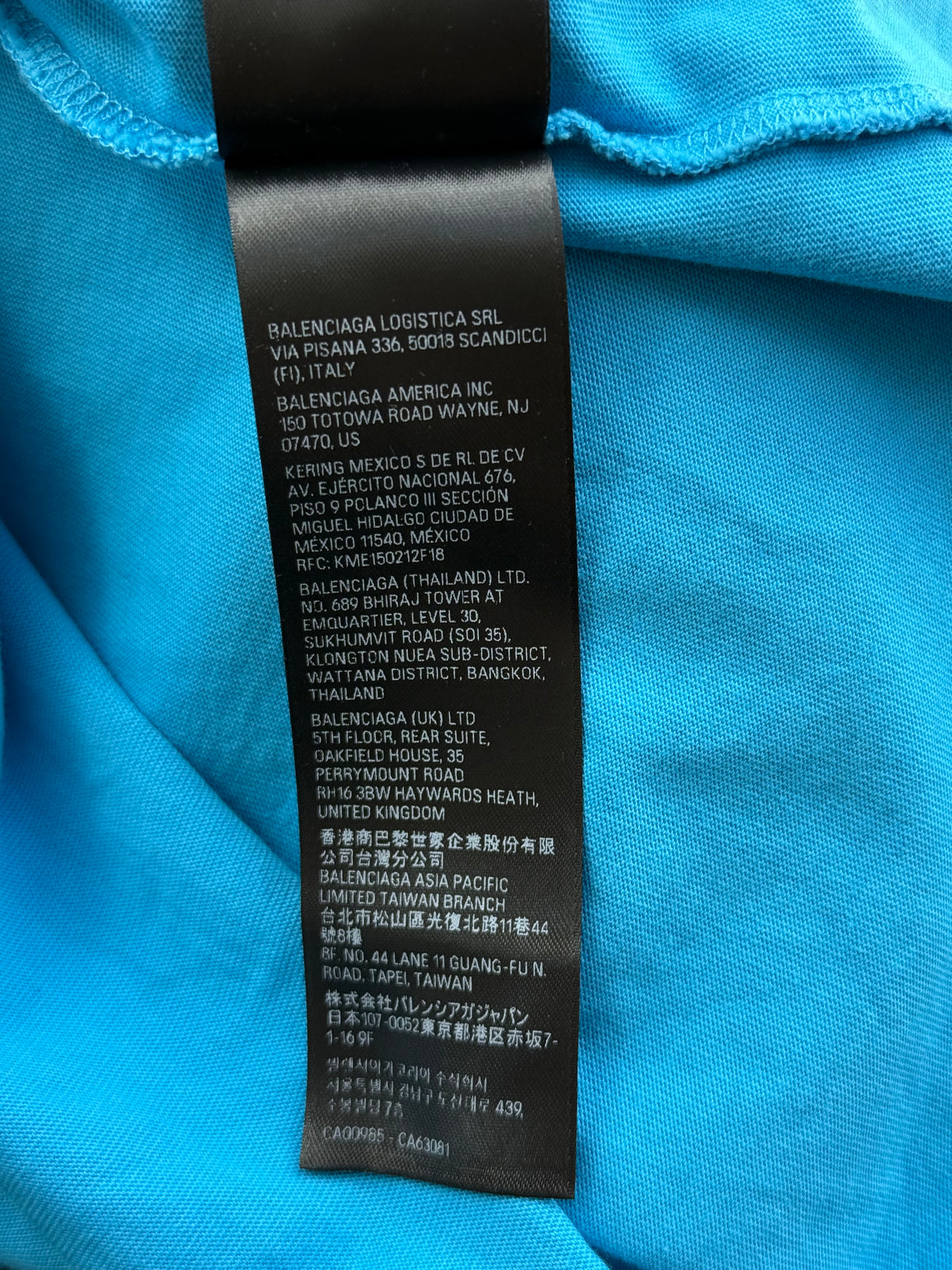 Balenciaga Blue & White Embroidered BB Logo T-Shirt