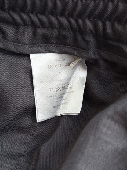 Dior Black Pleated Wool Jogger Pants