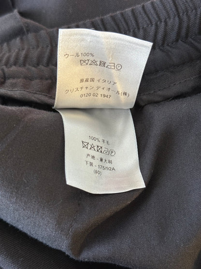 Dior Black Pleated Wool Jogger Pants