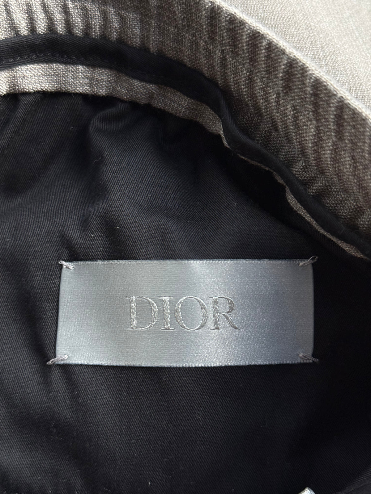Dior Grey Pleated Wool Jogger Pants