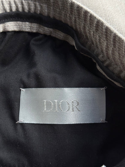 Dior Grey Pleated Wool Jogger Pants