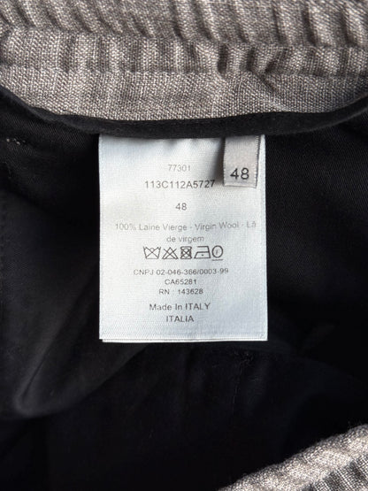 Dior Grey Pleated Wool Jogger Pants