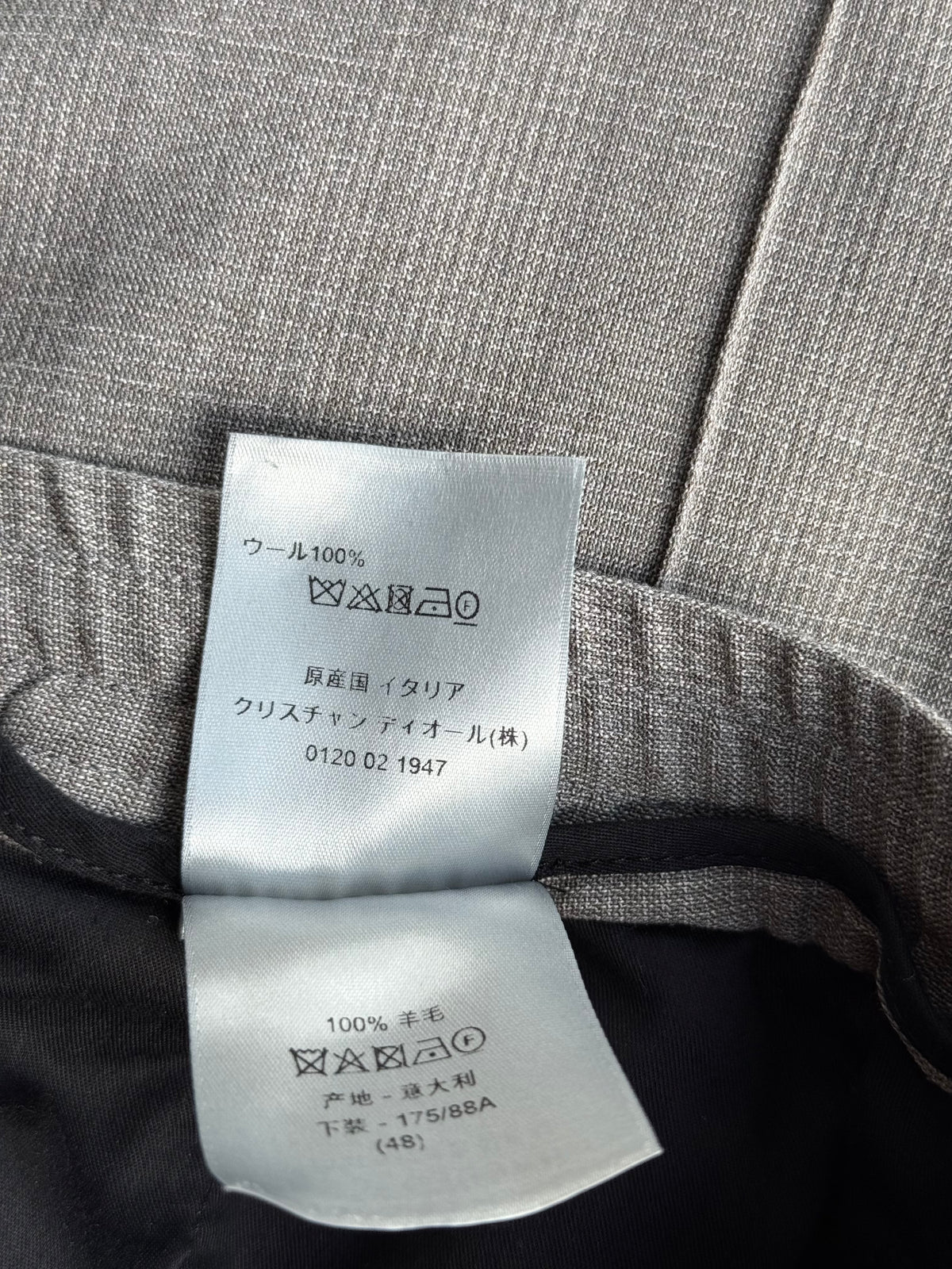 Dior Grey Pleated Wool Jogger Pants