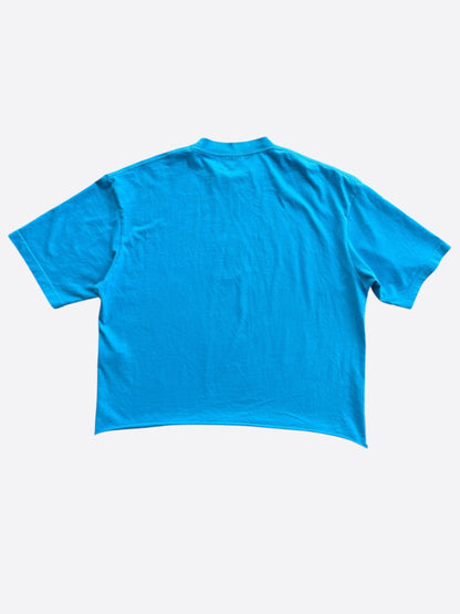 Balenciaga Blue & White Embroidered BB Logo T-Shirt