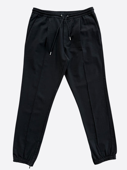 Dior Black Pleated Wool Jogger Pants