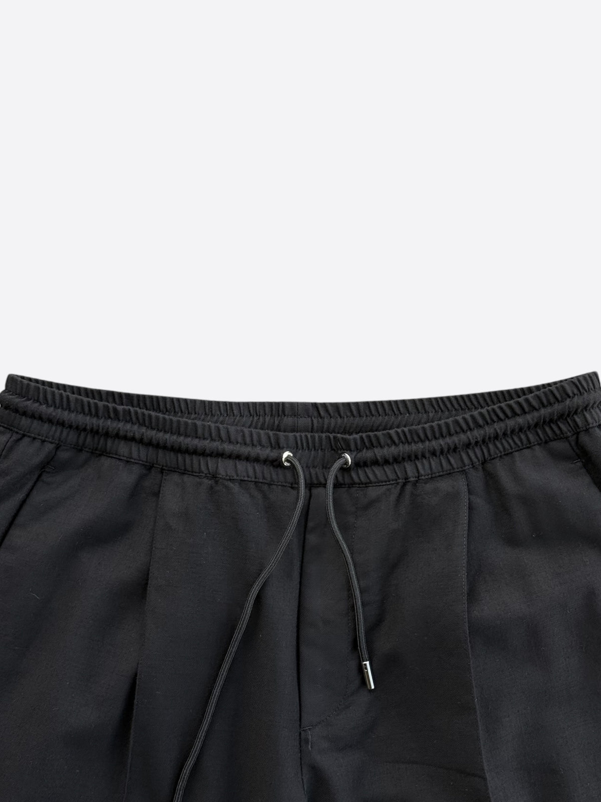 Dior Black Pleated Wool Jogger Pants