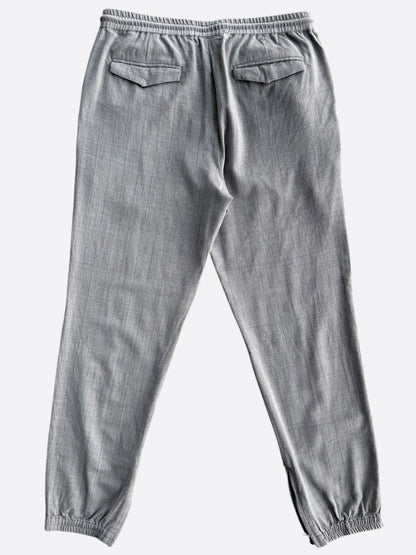 Dior Grey Pleated Wool Jogger Pants