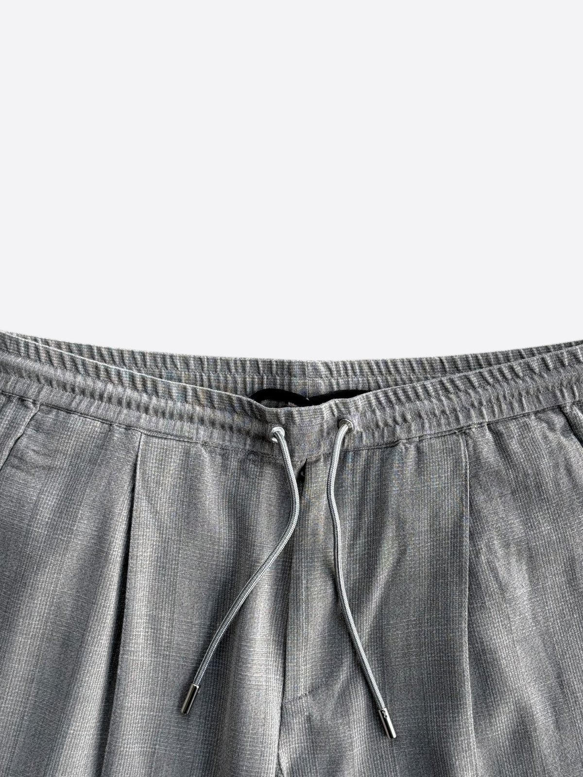 Dior Grey Pleated Wool Jogger Pants