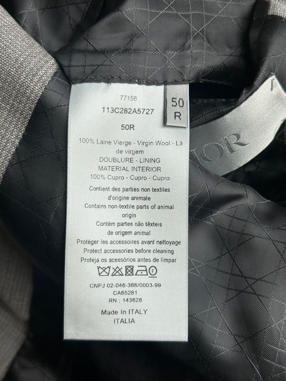 Dior Grey & Black CD Logo Blazer Jacket
