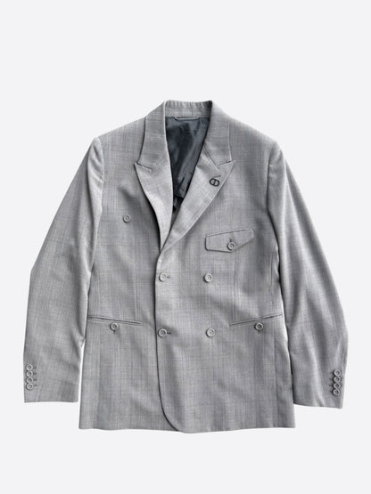 Dior Grey & Black CD Logo Blazer Jacket
