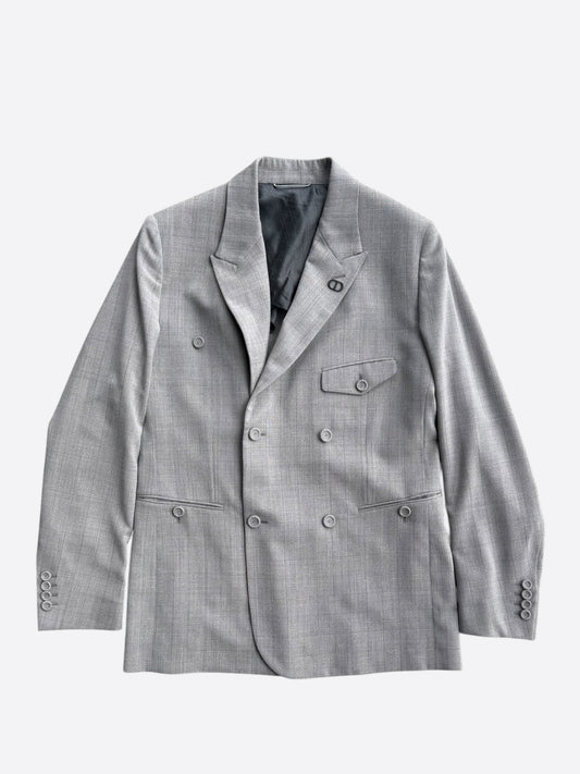 Dior Grey & Black CD Logo Blazer Jacket