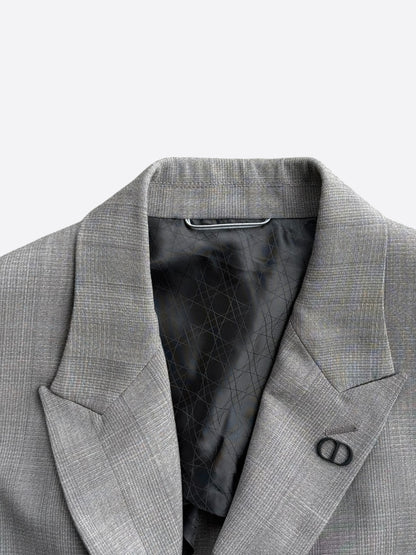 Dior Grey & Black CD Logo Blazer Jacket