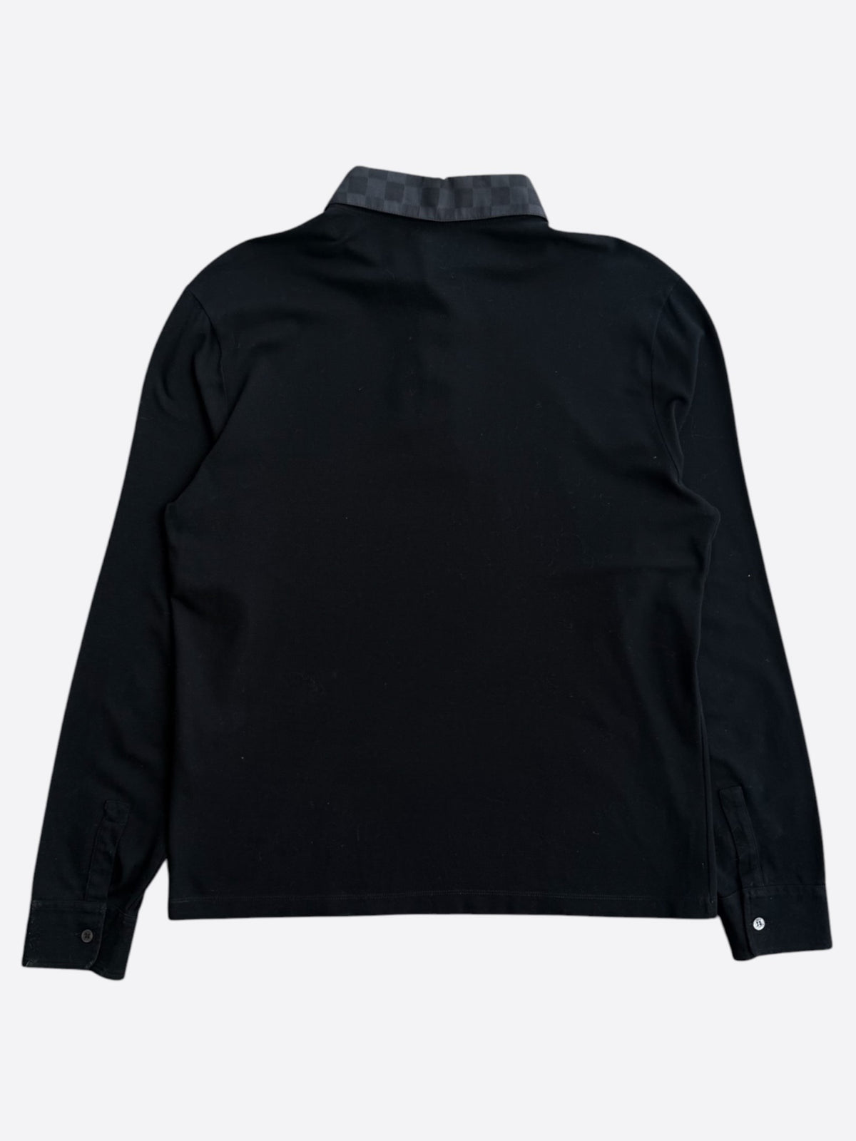 Louis Vuitton Black Damier Longsleeve Polo T-Shirt