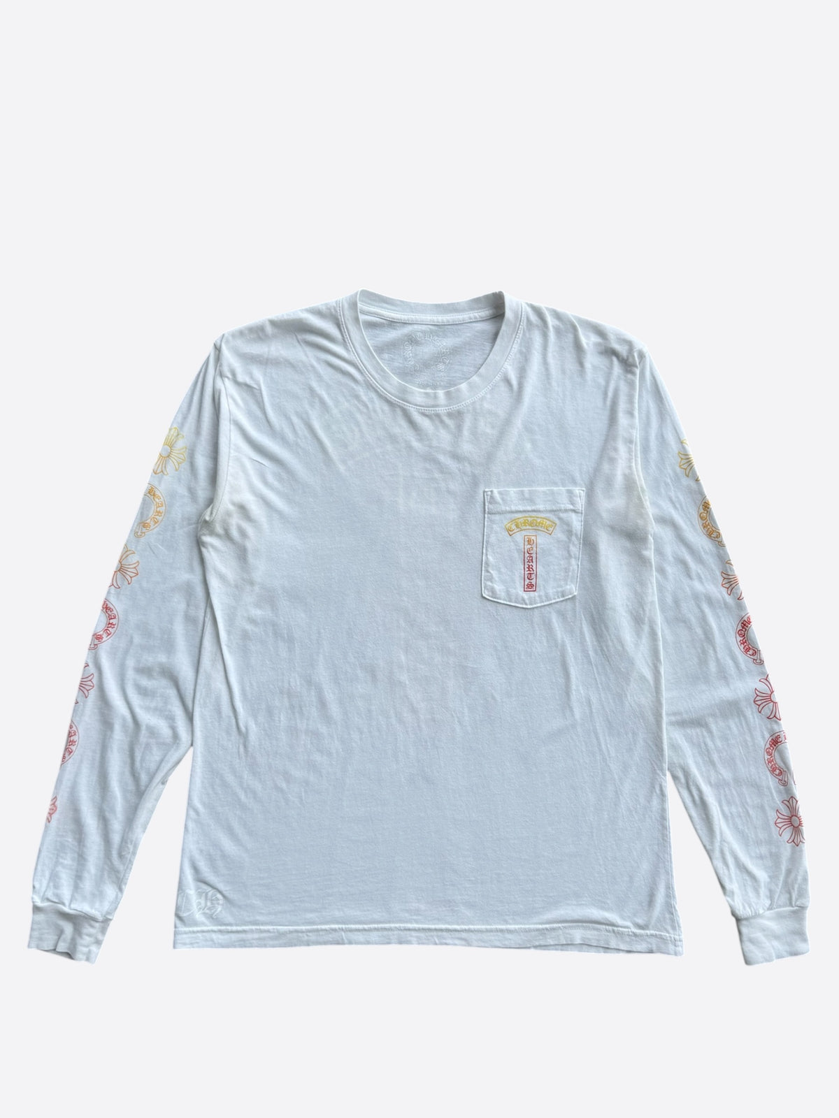 Chrome Hearts White Sunset Gradient T-Bar Logo Longsleeve T-Shirt