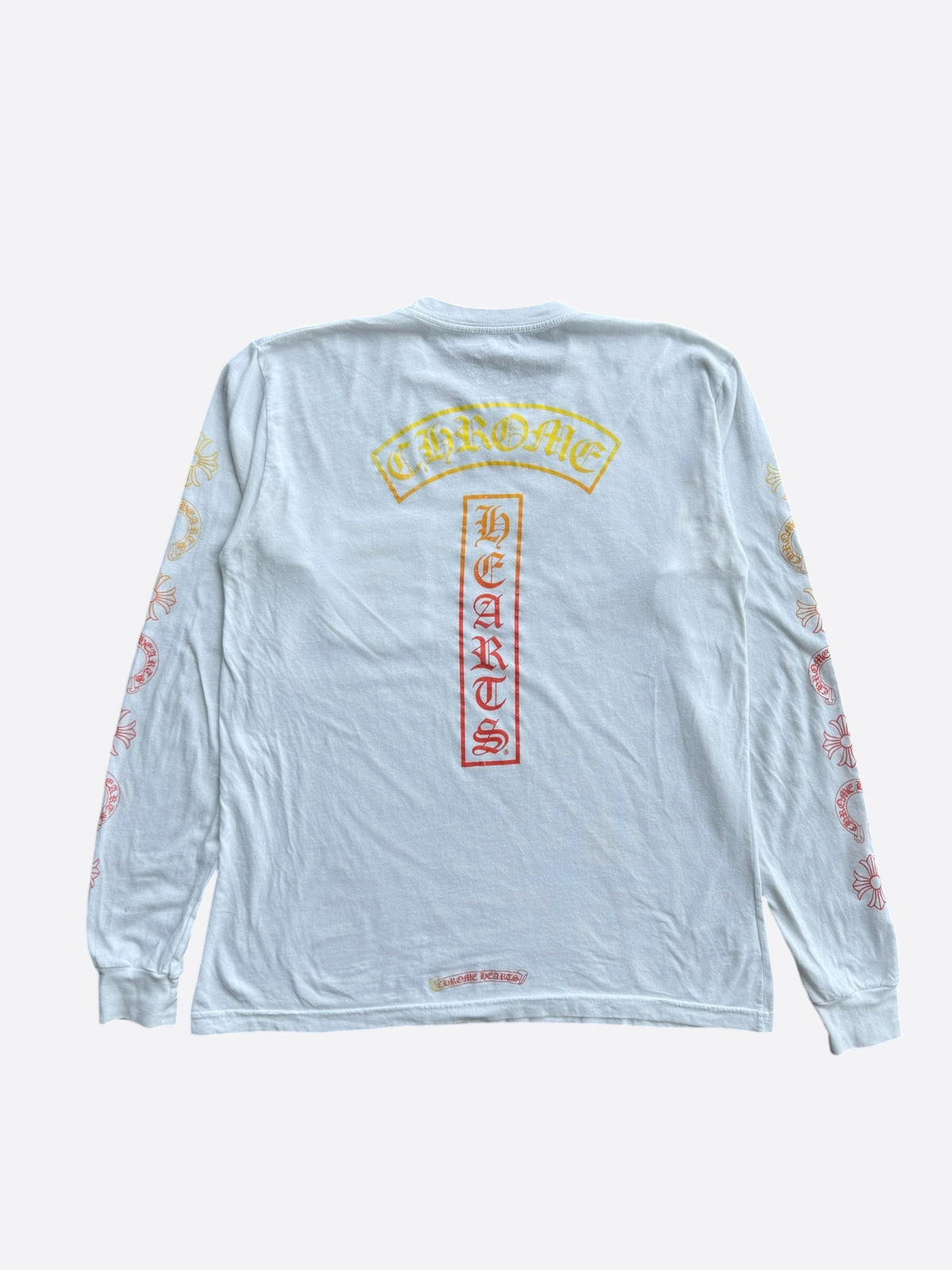 Chrome Hearts White Sunset Gradient T-Bar Logo Longsleeve T-Shirt