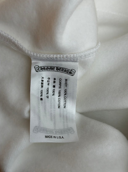 Chrome Hearts White & Silver Foil Script Logo Hoodie